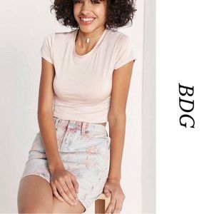 Urban Outfitters Faded Floral Denim Skirt